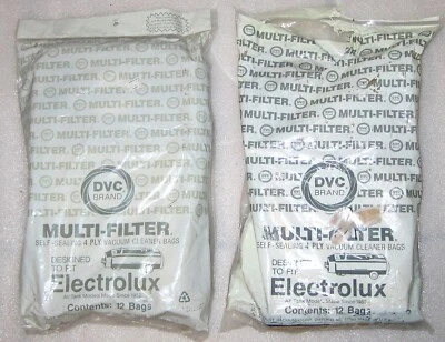 24 DVC Brand ELECTROLUX TANK MODELS 2 PK OF 12  Multi-Filter Sealing VACUUM BAGS - Image 1 of 4