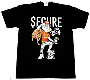SECURE THE BAG T-shirt Bugs Bunny Money Cash $ Dollars Men's Tee New - Picture 1 of 2