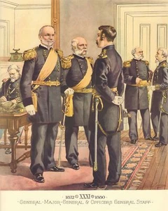 H.A. Ogden US Military Uniforms1872-1880 GENERALS, OFFICERS GENERAL STAFF poster - Picture 1 of 3