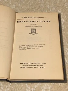 Pericles, Prince of Tyre: The Yale Shakespeare, 1925 First Edition, Hardcover - Picture 1 of 16