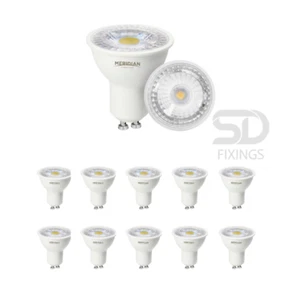 Pack de 10 Meridian LED 4.5W=50W GU10-3000K Blanco Cálido Halógeno, 354lm No Atenuado - Imagen 1 de 2