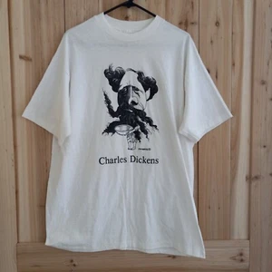Camiseta vintage 1992 Charles Dickens artista caricatura puntada única talla XL - Imagen 1 de 8