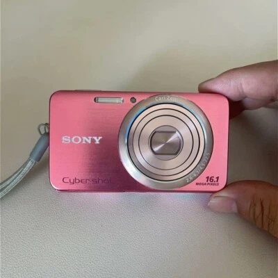 SONY Cyber shot DSC-W630 Digital Camera 16.1MP 5x Compact w/ Accessories Pink - Image 1 of 4