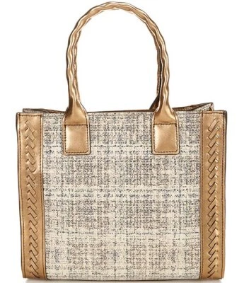 Patricia Nash Curry Golden Herringbone Tweed Leather Tote Bag - Image 1 of 4