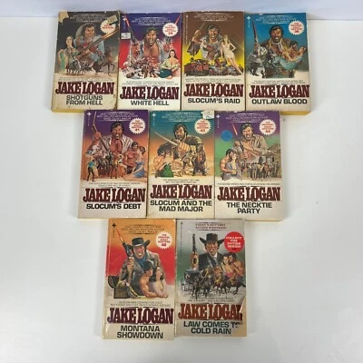 Lot of 9 Vintage Jake Logan John Slocum Cowboy Western Paperback Books 21-49 - Imagem 1 de 4