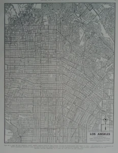 Vintage 1942 World War WWII Atlas City Map Part Of Los Angeles, California, CA - Picture 1 of 14