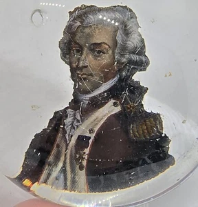 Vintage General Lafayette Glass Paperweight French Military Officer - Picture 1 of 5