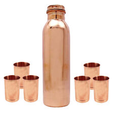 100 % Pure Copper Water Bottle With Glass Ayurveda Health Benefits For Gift