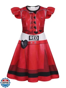 WonderBabe Girls Red Costume Kids Cosplay Cartoon Movie Dress Halloween Birth - Picture 1 of 5