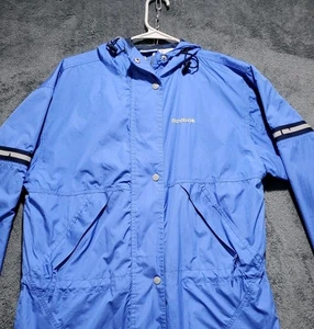 Vintage Blue Reebok Hooded Nylon Windbreaker Mens Size XS - Picture 1 of 11
