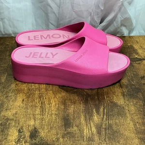 Lemon Jelly Sunny Shoes Women Size 38/7-7.5 Fushia Pink Platform Slide Sandals - Picture 1 of 10