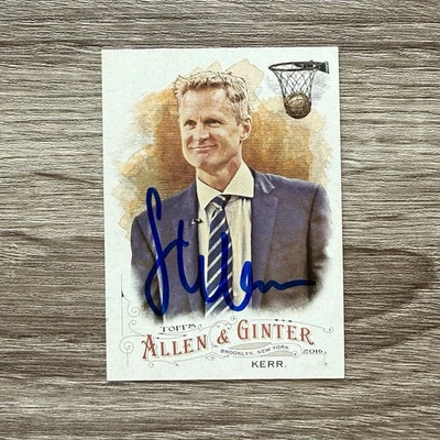 Steve Kerr 2016 Autographed Allen & Ginter Topps Signed IP Warriors Auto #160  - Image 1 of 2