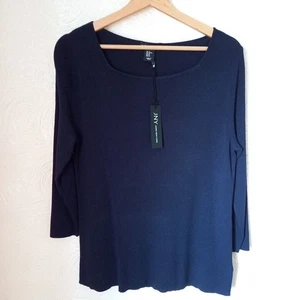 Suéter tejido Jones New York para mujer azul marino cuello cuadrado XL extra grande - Imagen 1 de 5