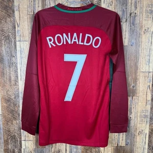 Camiseta de fútbol Portugal 2018 local manga larga para hombre M RONALDO #7 - Imagen 1 de 10