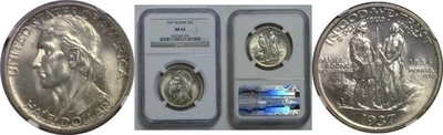 1937 50C Boone Commemorative Half Dollar NGC MS-64 - Image 1 of 3