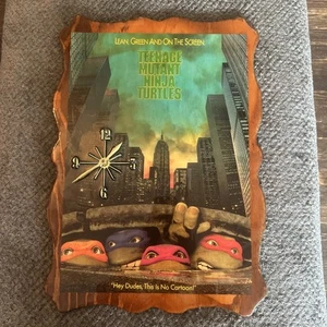 RARO RELOJ PÓSTER DE LA PELÍCULA TMNT TEENAGE MUTANT TURTLES DE COLECCIÓN FUNCIONA - Imagen 1 de 14