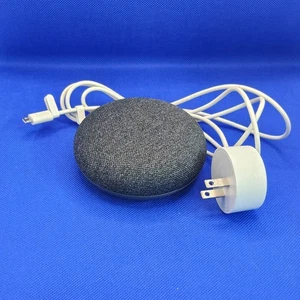 Google Home Model HOA Mini Smart Assistant Bluetooth Speaker Dark Grey Tested  - Picture 1 of 2