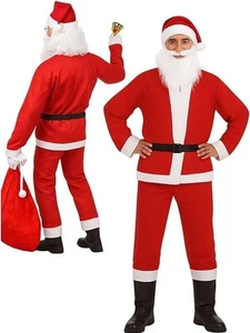 Cecaro Group Costume Babbo Natale Uomo con Barba – Vestito Natalizio Adulto - Imagen 1 de 7
