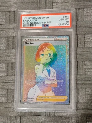 Doctor (Secret) 214/198 Swsh06: Sword & Shield Chilling Reign Holo Rainbow Rare - Image 1 of 4