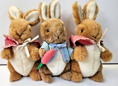 3 PETER RABBIT COTTON TAIL FLOPSY FREDERICK WARNE EDEN 9 英寸绒布 — 第 1/4 张图片
