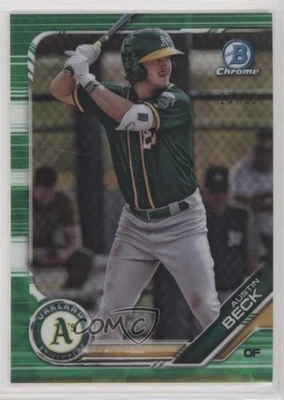 2019 Bowman Chrome Prospects Green Refractor /99 Austin Beck #BCP-141 - Image 1 of 2