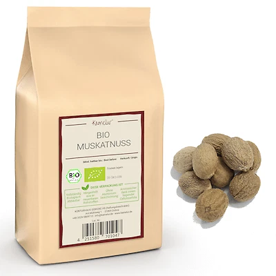 (76 EUR/kg) 250 g organic nutmeg whole, whole nutmeg organic for nutmeg grater - Image 1 of 4