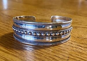 Silver tone cuff bracelet western southwestern boho trendy costume jewelry