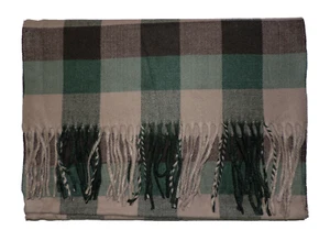 Myrtle Beach Damen Schal Fransen Kariert Beige/Grün/Braun 40x190 cm - Picture 1 of 1