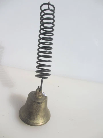 Victorian Brass Bell Ship Boat Old School Door Shop Antique Door Servant Spring Cover