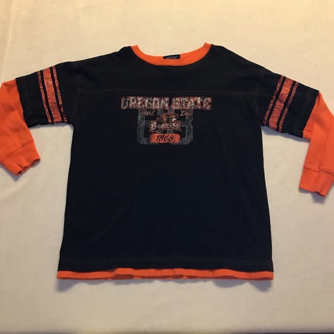 Youth Oregon State Beavers Long Sleeve Shirt Black and Orange Size Large Cover