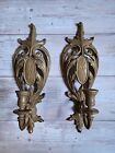 1960s Vtg Syroco 4131 French Provincial Candle Wall Sconces Lightweight MCM