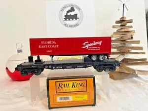 MTH30-7627 #1 FEC FLATCAR-w-FEC-SPEEDWAY SEMI DIE-CAST SPRING TRUCKS BLT'97-NEU - Bild 1 von 2