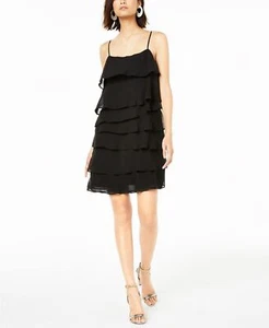 Bar III Dress Ruffle Sheath Sleeveless Black Sz XS NEW NWT 390 - Picture 1 of 4