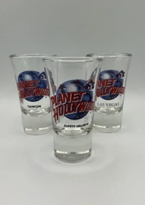 3 2oz Planet Hollywood Shot Glasses- Las Vegas, Cancun, & Puerto Vallarta bundle - Picture 1 of 3