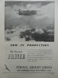 10/1948 PUB PERCIVAL AIRCRAFT PRINCE AIRLINER ORIGINAL AD - Imagen 1 de 2