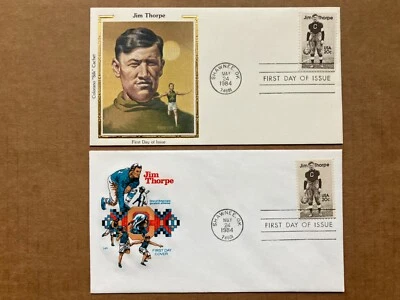 1984 20c Jim Thorpe 2089 Colorano Silk & House of Farnam FDC Lot of (2) - Image 1 of 4