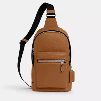 Paquete de cuero granulado refinado Coach West plateado/ligero para hombre (2540) - nuevo con etiquetas Foto 1 de 4