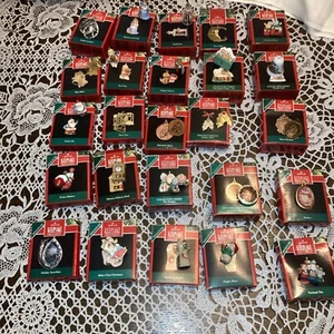 Lot Of 30 1990's Hallmark Miniature Ornaments Excellent With Original Boxes - Picture 1 of 6