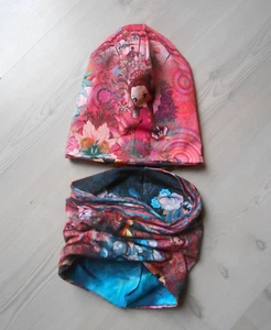 Neu Mädchen Set Beanie Mütze und Loop Schal aus Jersey-Stoff 48/50 - Bild 1 von 3