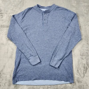 L.L. Bean Hemd Herren River Driver’s L Tall blau Henley Baumwolle Wolle zweilagig - Bild 1 von 9