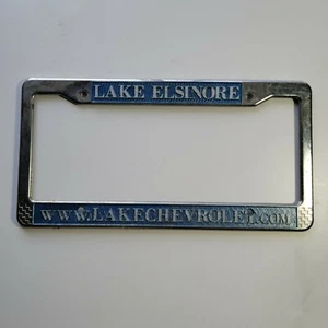 Lake Elsinore California Chevrolet Plastic Silver Dealer License Frame Holder - Picture 1 of 2