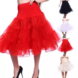 Falda de red elegante tutú con enaguas rockabilly tutú retro de 27" años 50 swing vintage enaguas - Imagen 1 de 10