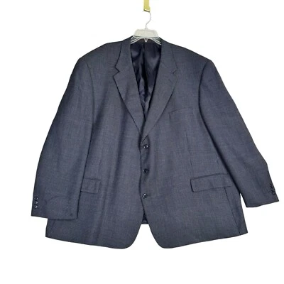 Traje Chaqueta Blazer Adolfo Para Hombres 58R Gris Azul Cuadros Pecho Único Abrigo Deportivo Foto 1 de 4