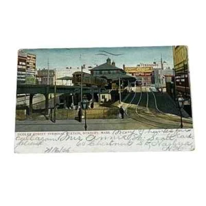 Postcard Dudley Street Terminal Station Roxbury Massachusetts c1906 Vintage A598 - Picture 1 of 2