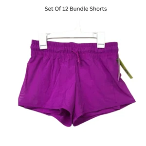 |Set of 12 | All in Motion L10/12 Purple Girls 2 in 1 Shorts Mid Rise Activewear - Picture 1 of 10