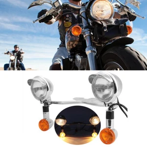 Passing Fog Spot Light Bar & Turn Signals Lights For Honda VTX 1300 C R S Retro - Picture 1 of 12