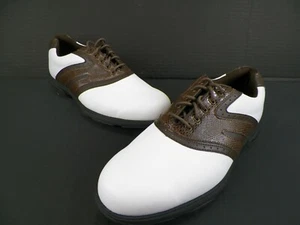 Etonic Lite-Tech IV Golf Shoes Mens White & Brown Snake Skin Size 9M New - Picture 1 of 8