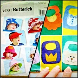 Schnittmuster Baby Mützen #B4531 ODER Baby Lätzchen #B4533 Modern Butterick 2005 - Bild 1 von 16
