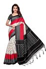 Damskie jedwabne sari z nadrukiem Kalamkari z bezszwową bluzką, czarne