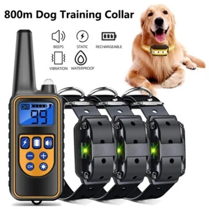 3 x COLLARE + TELECOMANDO 800m per Addestramento CANI SCOSSA. ELETTRICO LCD, - Foto 1 di 1